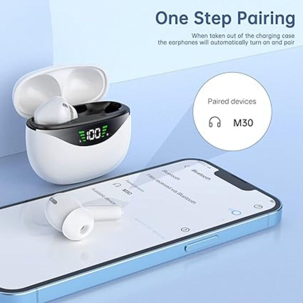 Wireless Bluetooth 5.3 Earbuds Noise Cancelling In Ear Earphones with Mic IPX7 - Picture 2 of 5